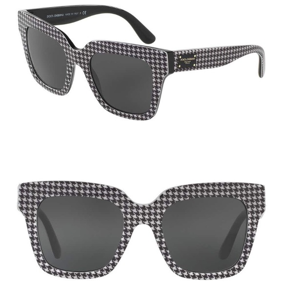 Dolce and Gabbana 54mm Houndstooth Sunglasses NEW - Picture 1 of 7